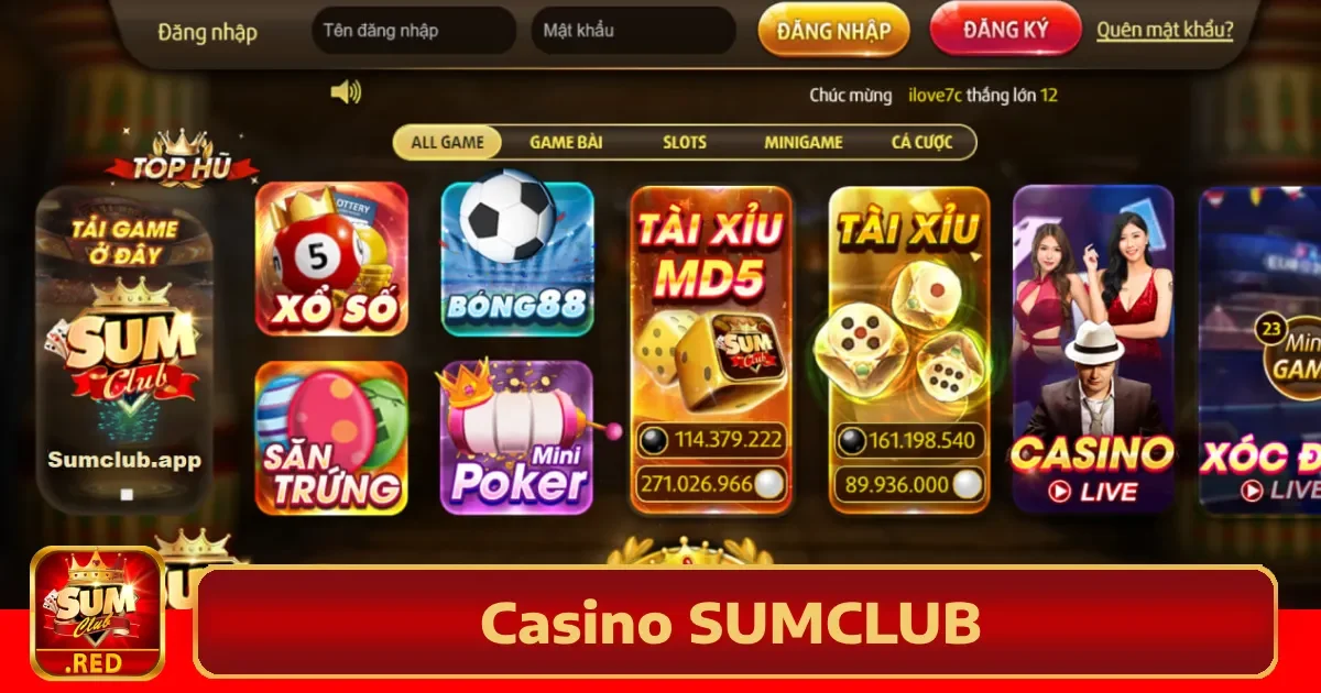 Các trò chơi nổi bật tại Casino Sumclub